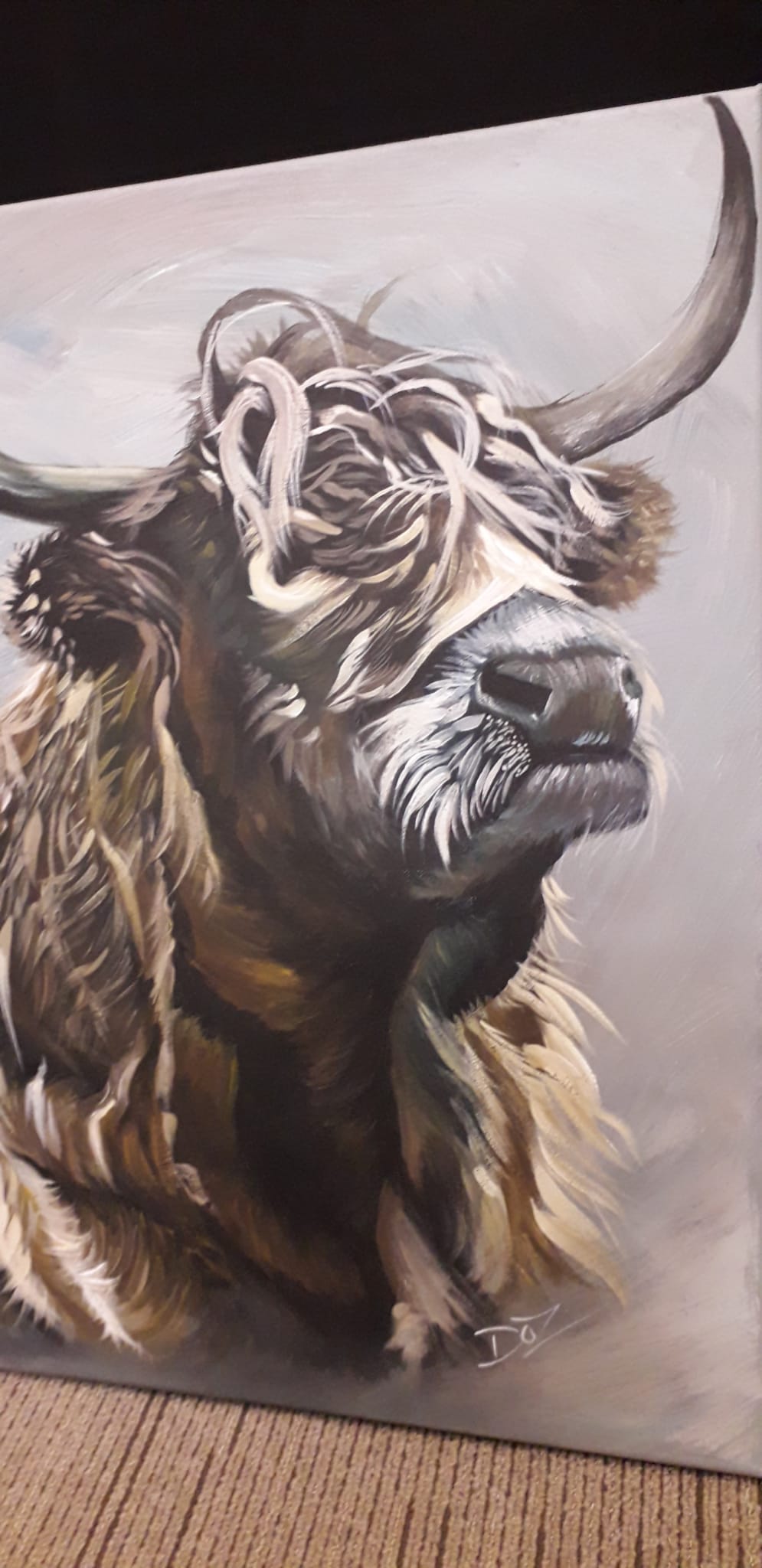 Original 11x14 Inch Acrylic Painting Of A Cow On outlets Wood